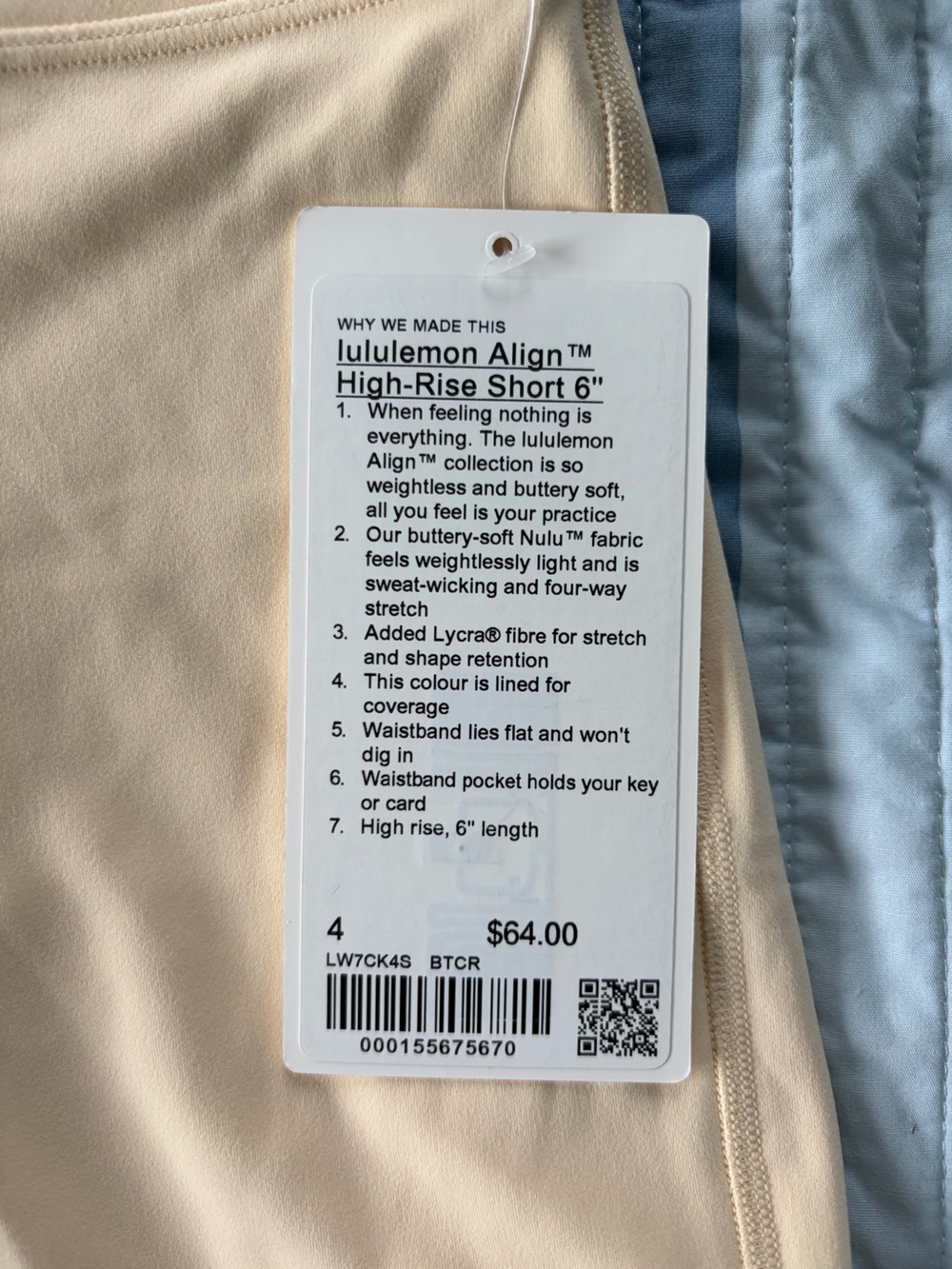 lululemon athletica High-Rise Bike Shorts in Butter cream - Picture 2 of 2